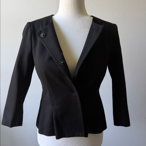BANANA REPUBLIC Women’s Ponte Peplum Jacket Black Blazer Size 0 - Picture 4 of 16